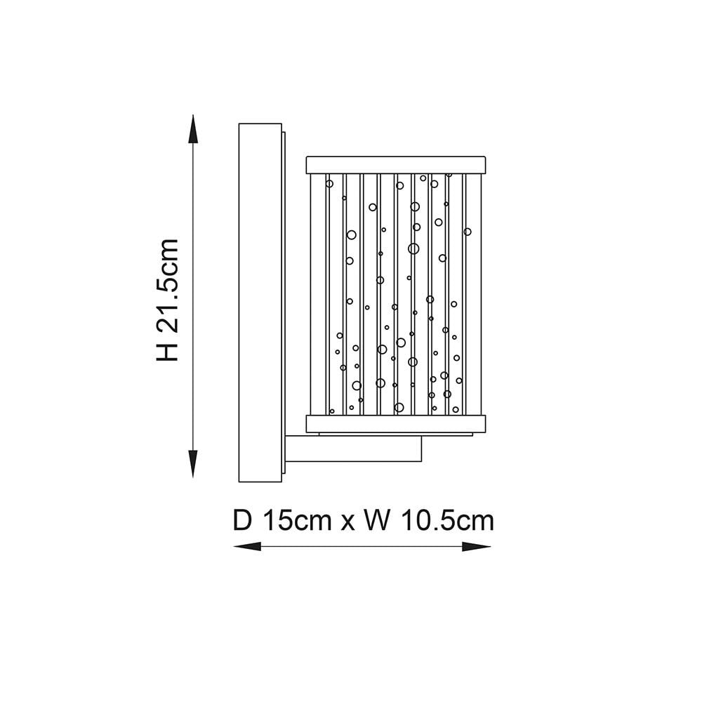 Easton Wall Light in Nickel with Ribbed Glass