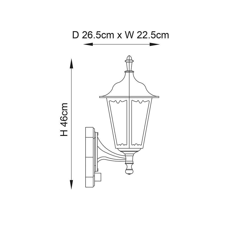 Burford Wall Light in Black Finish PIR Sensor IP44