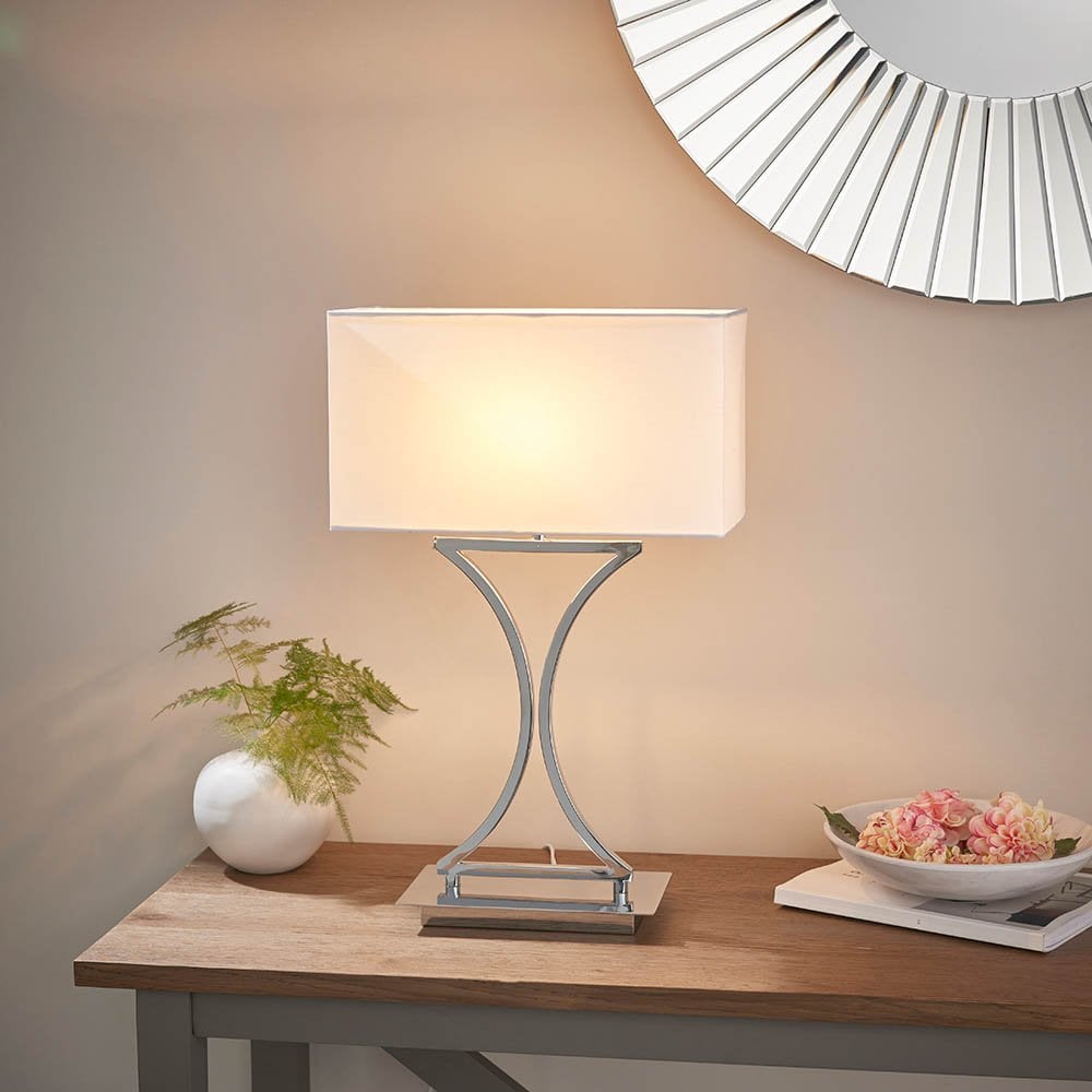 Epalle Table Lamp in Chrome C/W Shade