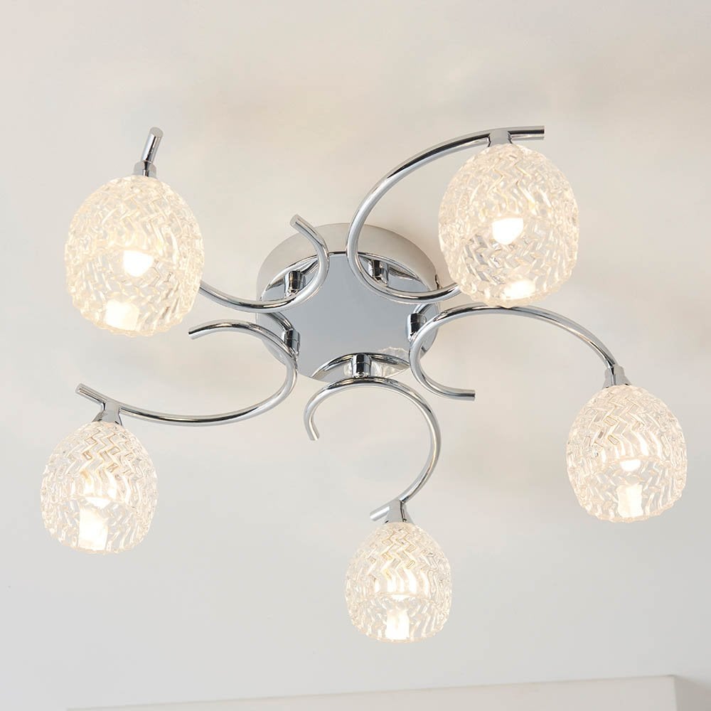 Boyer 5 Light Semi Flush in Chrome