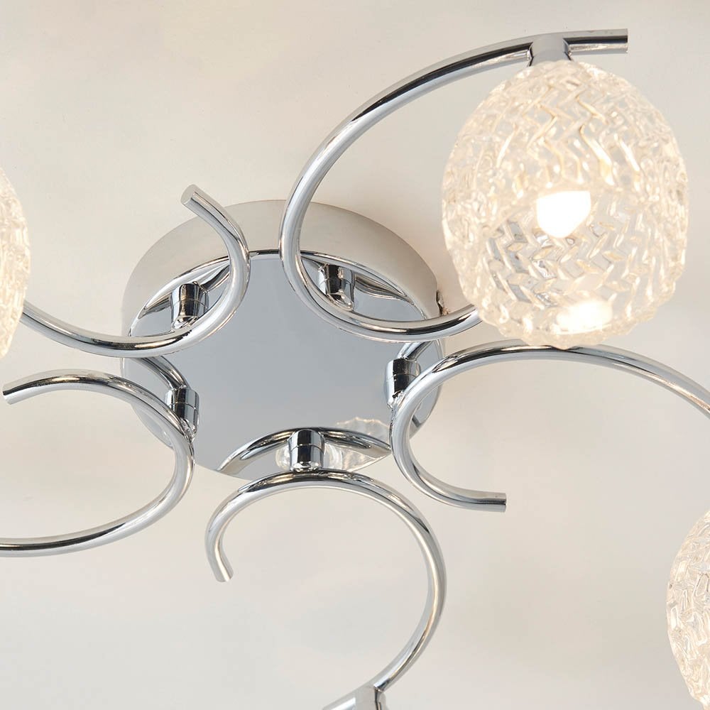 Boyer 5 Light Semi Flush in Chrome