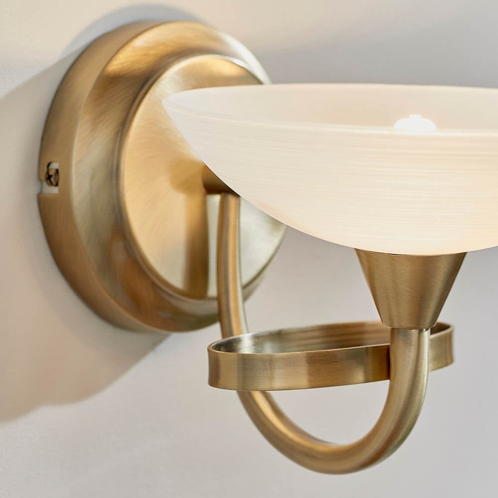 Cagney Wall Light in Antique Brass