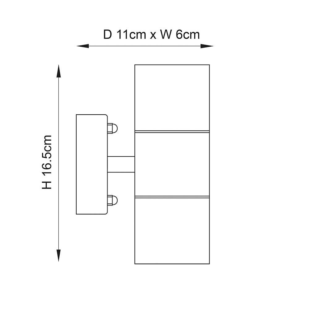 Canon Up and Down Wall Light in Stainless Steel IP44