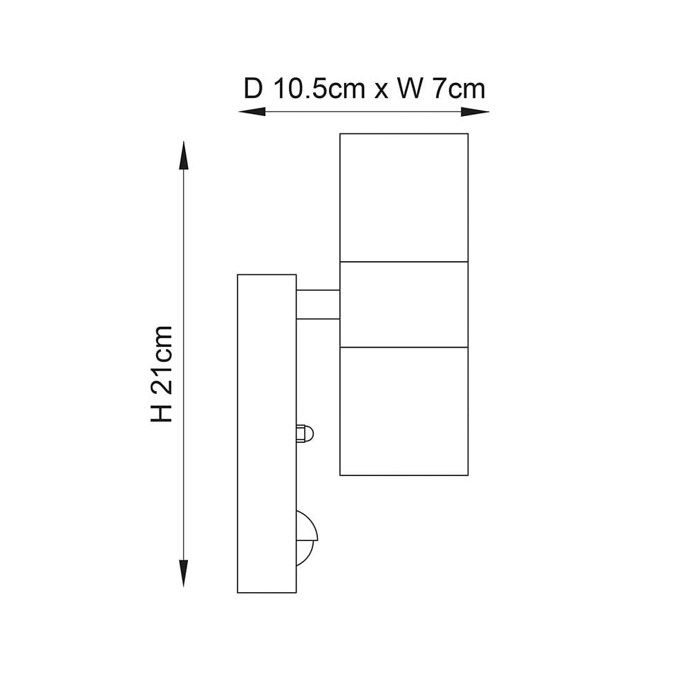 Canon Up and Down Wall Light with PIR IP44