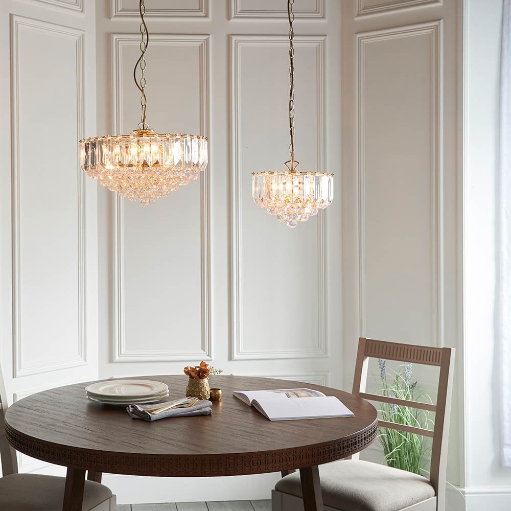 Fargo 6 Light in Brass with Clear Acrylic