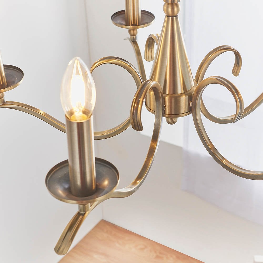Kora 5 Light in Antique Brass