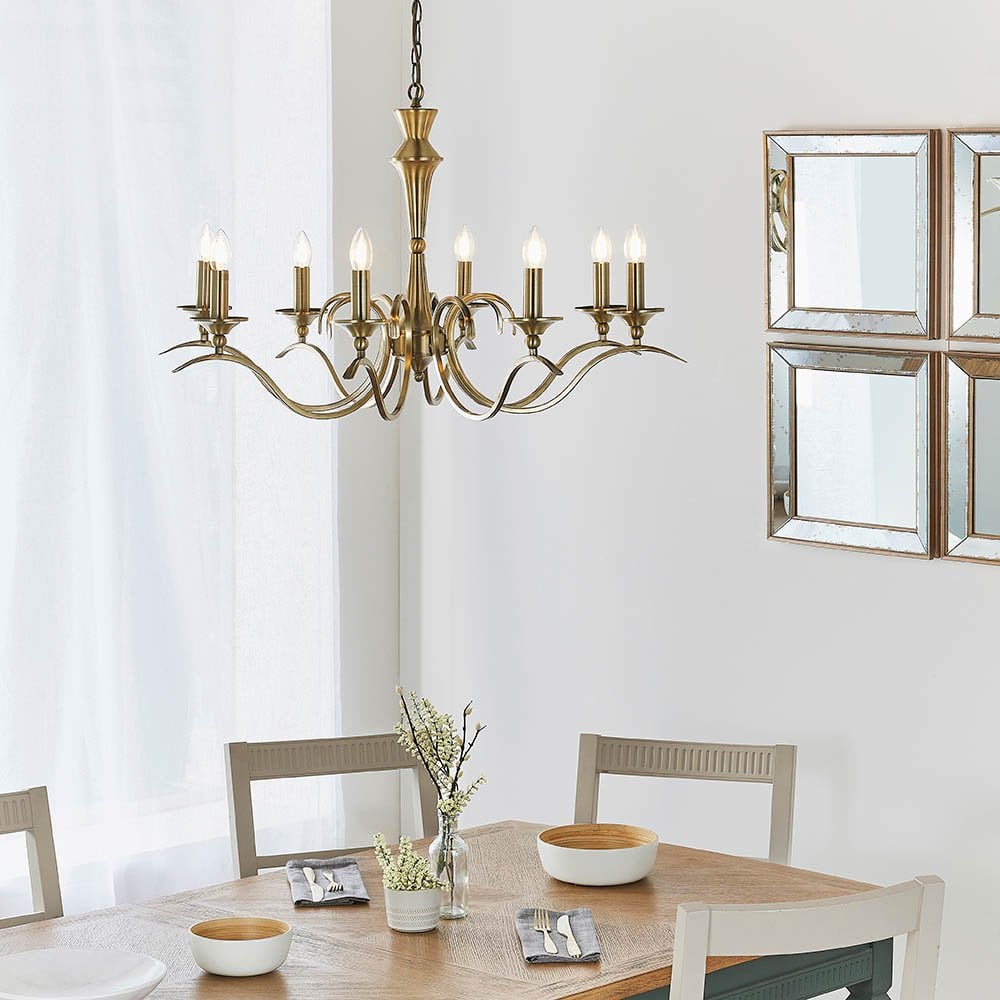Kora 8 Light in Antique Brass