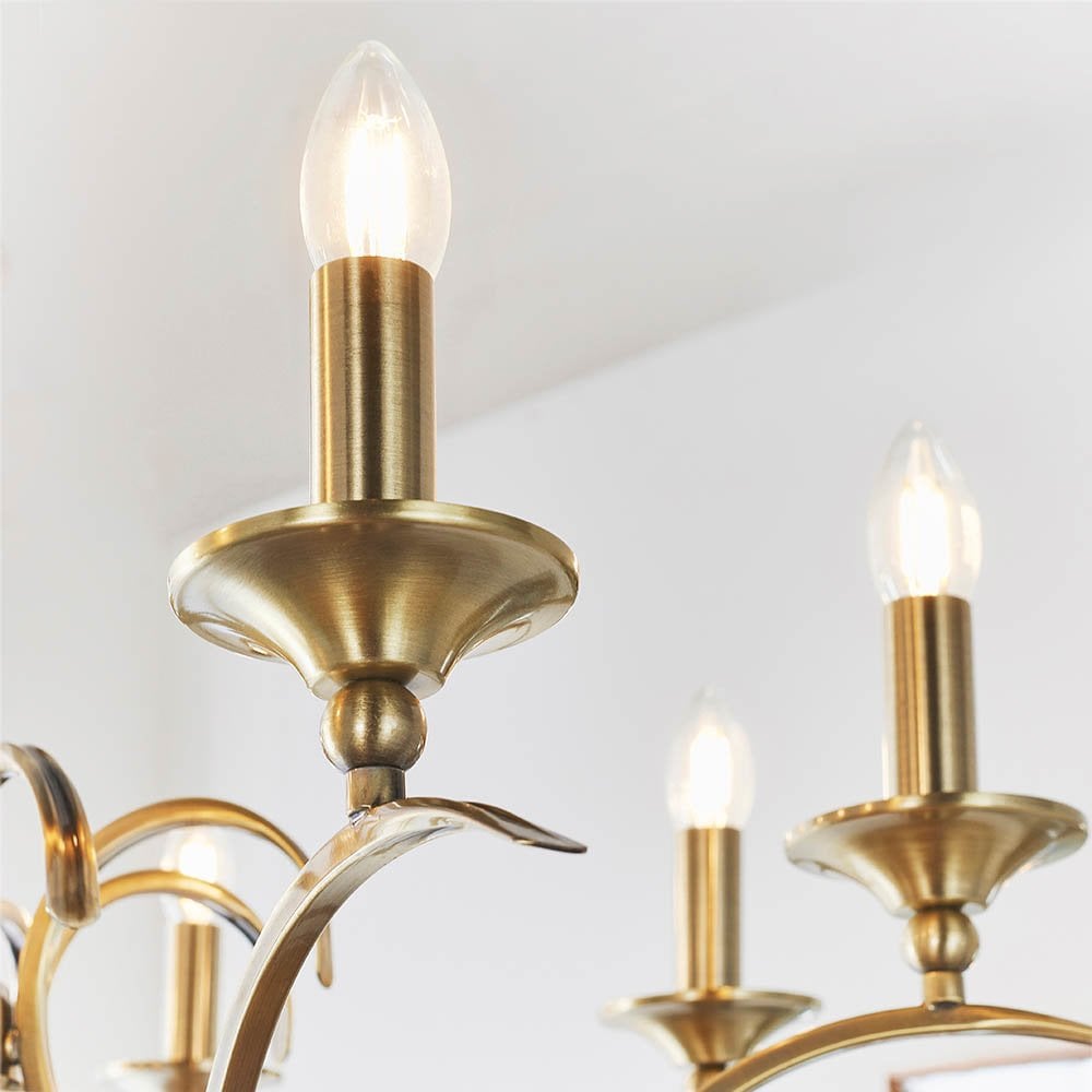 Kora 8 Light in Antique Brass