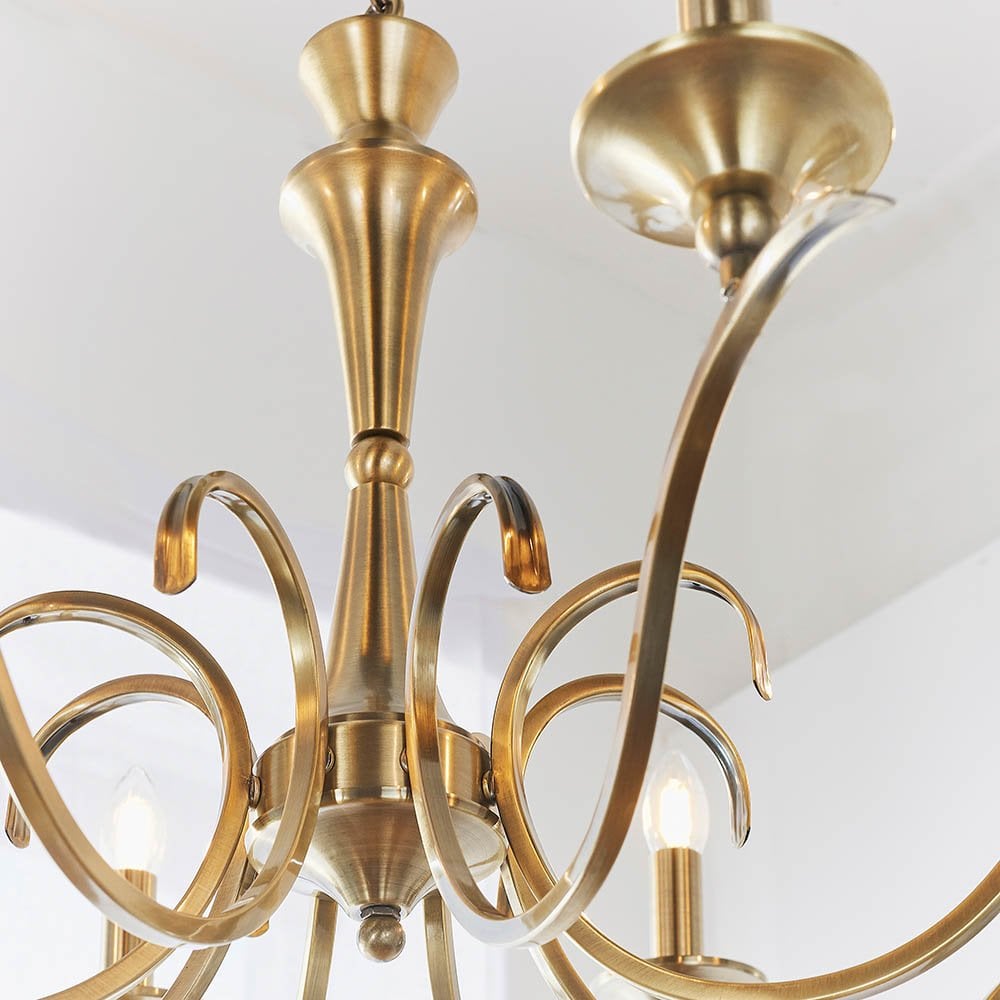 Kora 8 Light in Antique Brass