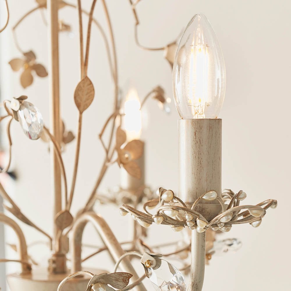 Lullaby 3 Light Pendant in Cream & Brushed Gold