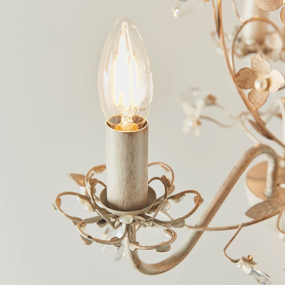 Lullaby 3 Light Pendant in Cream & Brushed Gold