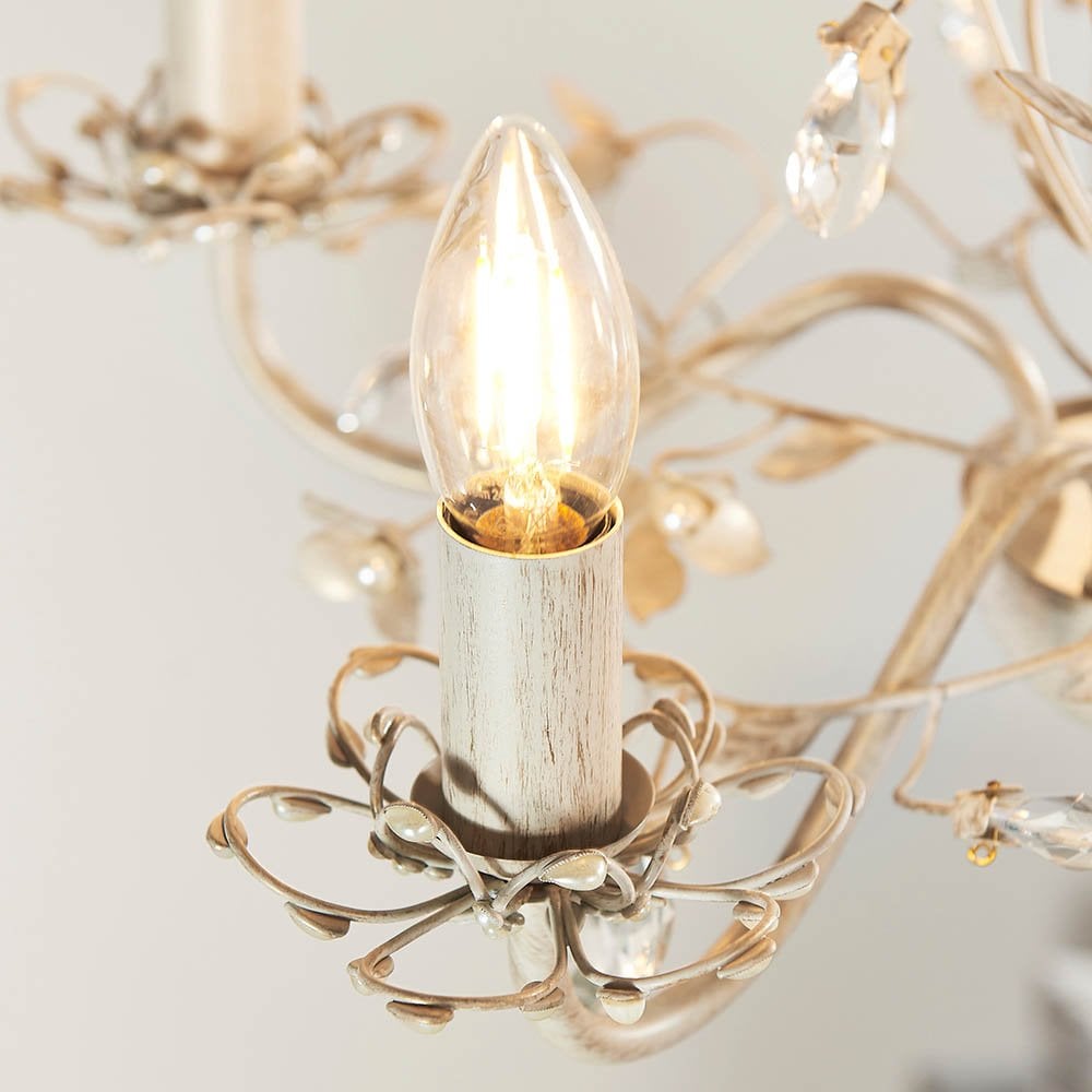 Lullaby 5 Light Pendant in Cream & Brushed Gold