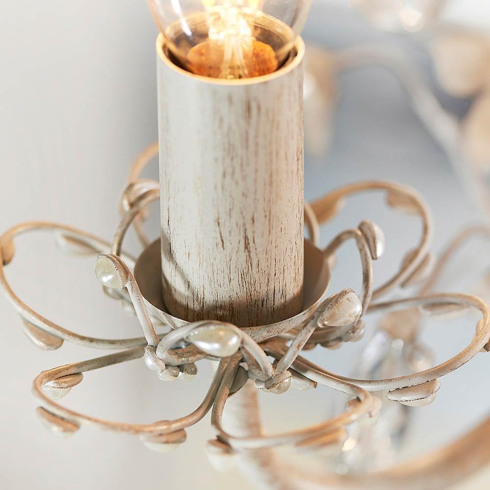 Lullaby 5 Light Pendant in Cream & Brushed Gold