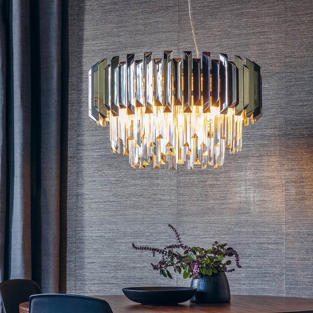 Valetta 6 Light Pendant in Polished Nickel Finish