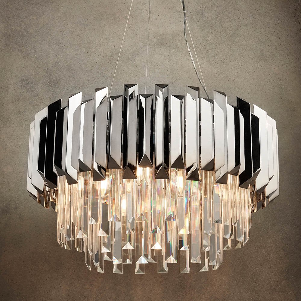 Valetta 6 Light Pendant in Polished Nickel Finish