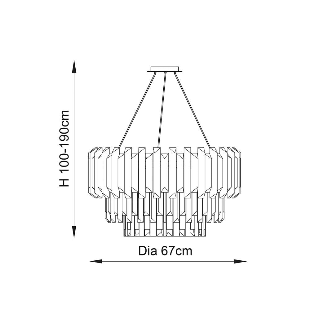 Valetta 6 Light Pendant in Polished Nickel Finish
