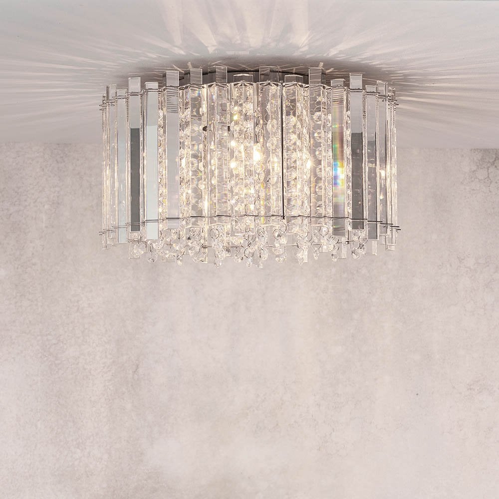 Hanna Crystal 4 Light Flush Fitting