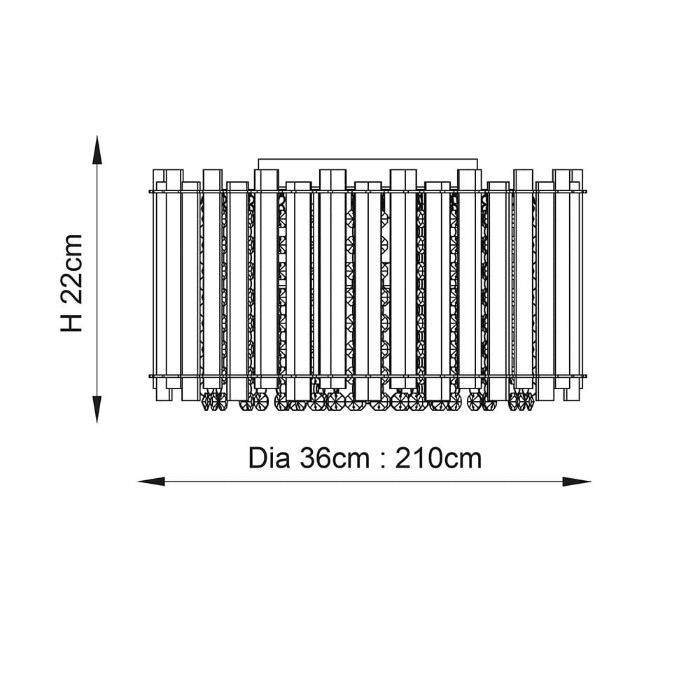 Hanna Crystal 4 Light Flush Fitting