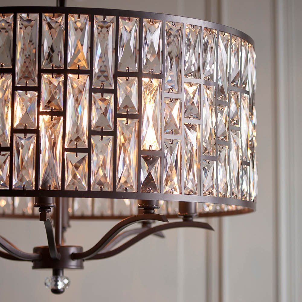 Belle 8 Light Pendant Dark Bronze Finish
