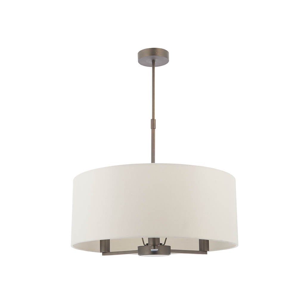 Daley 3 Light Drum Pendant in Bronze C/W Marble Shade