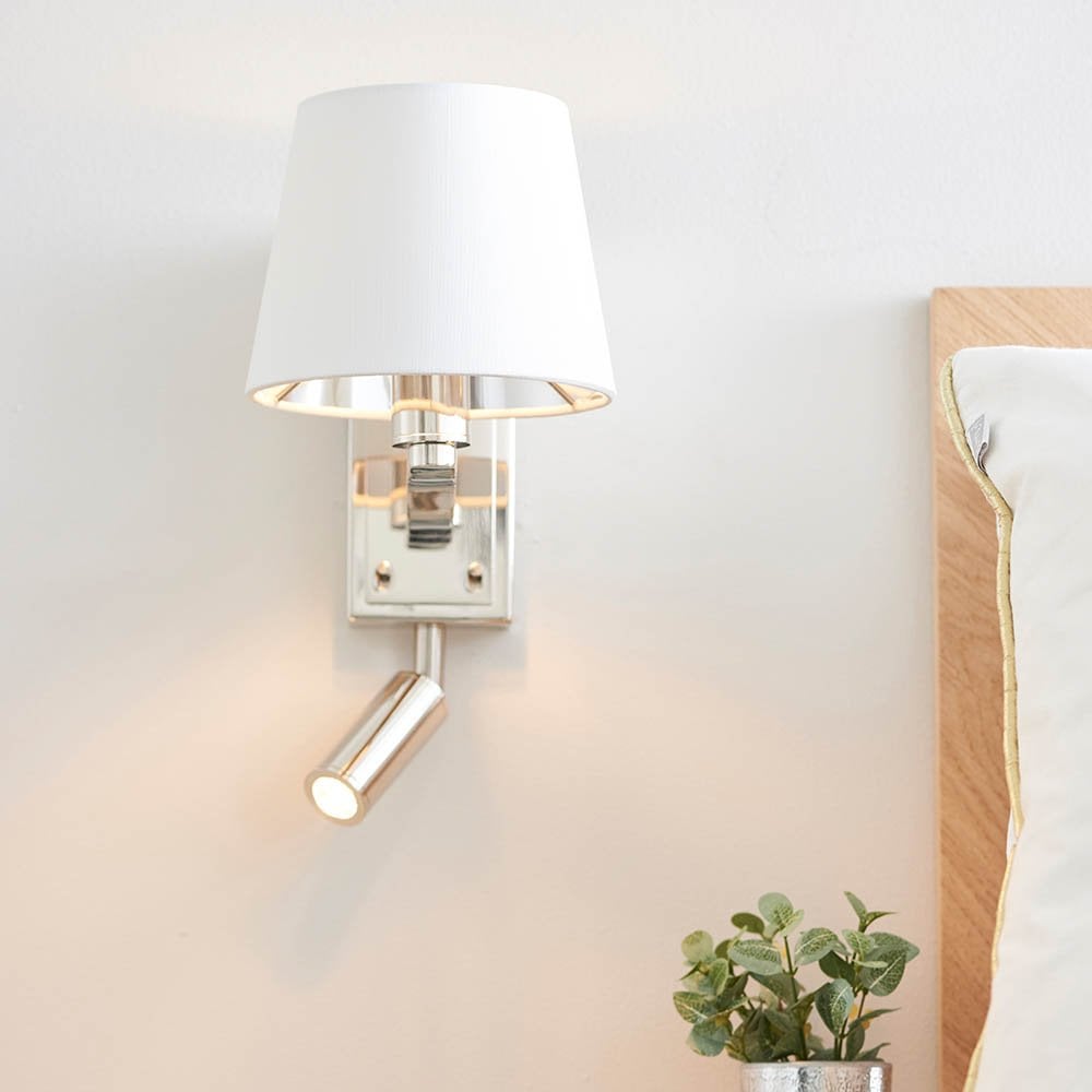 Harvey Wall & Spot Light in Nickel C/W Shade