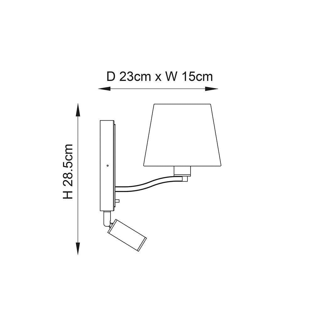 Harvey Wall & Spot Light in Nickel C/W Shade