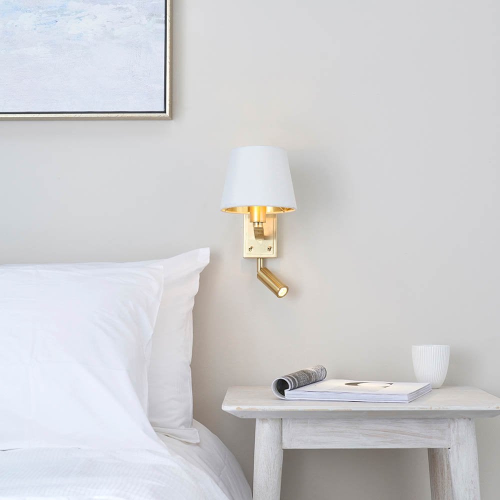Harvey Wall & Spot Light in Gold C/W Shade