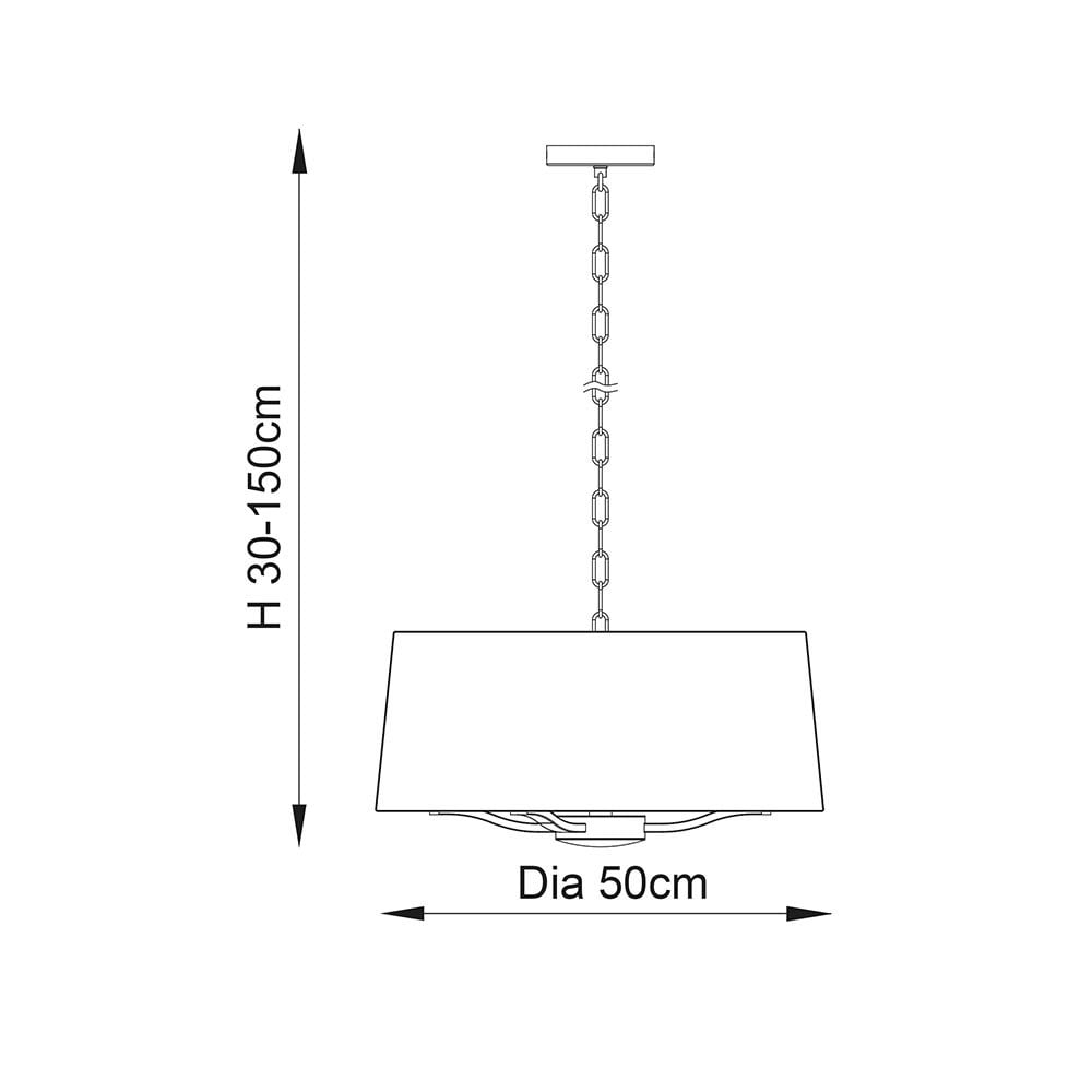 Harvey 3 Light with Drum Shade in Nickel