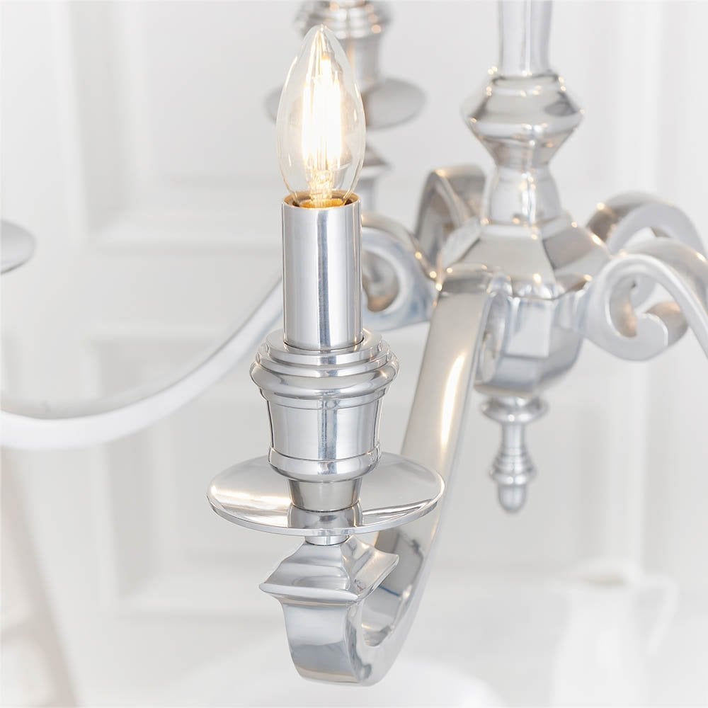Finsbury 5 Light Pendant in Polished Alumium Finish