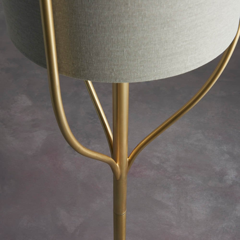 Fraser Floor Lamp in Satin Brass C/W Shade