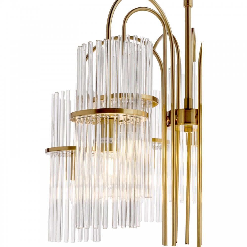 Eniola 9 Light Natural Brass & Glass Ceiling Pendant