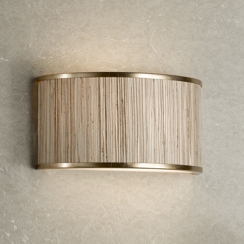 Fenella 2 Light Wall Fitting in Golf Leaf & Seagrass