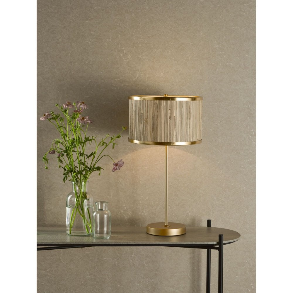 Fenella Table Lamp in Golf Leaf & Seagrass