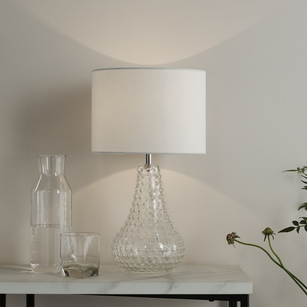 Kristina Clear Glass Table Lamp C/W Shade