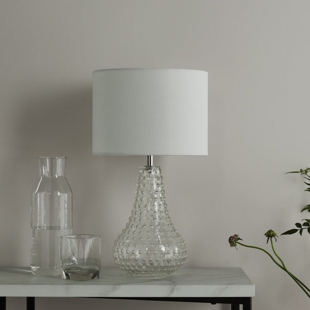 Kristina Clear Glass Table Lamp C/W Shade