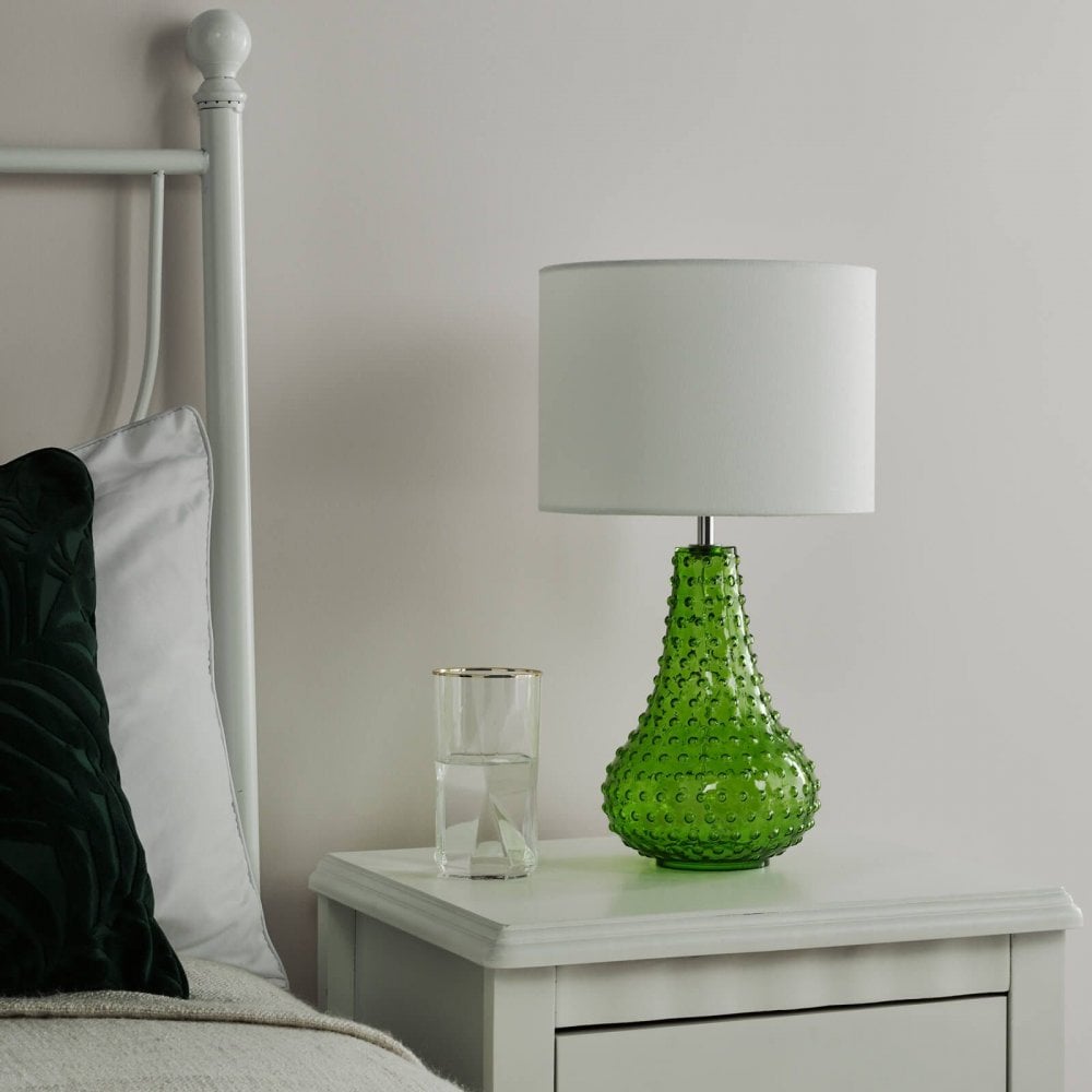 Kristina Green Glass Table Lamp C/W Shade