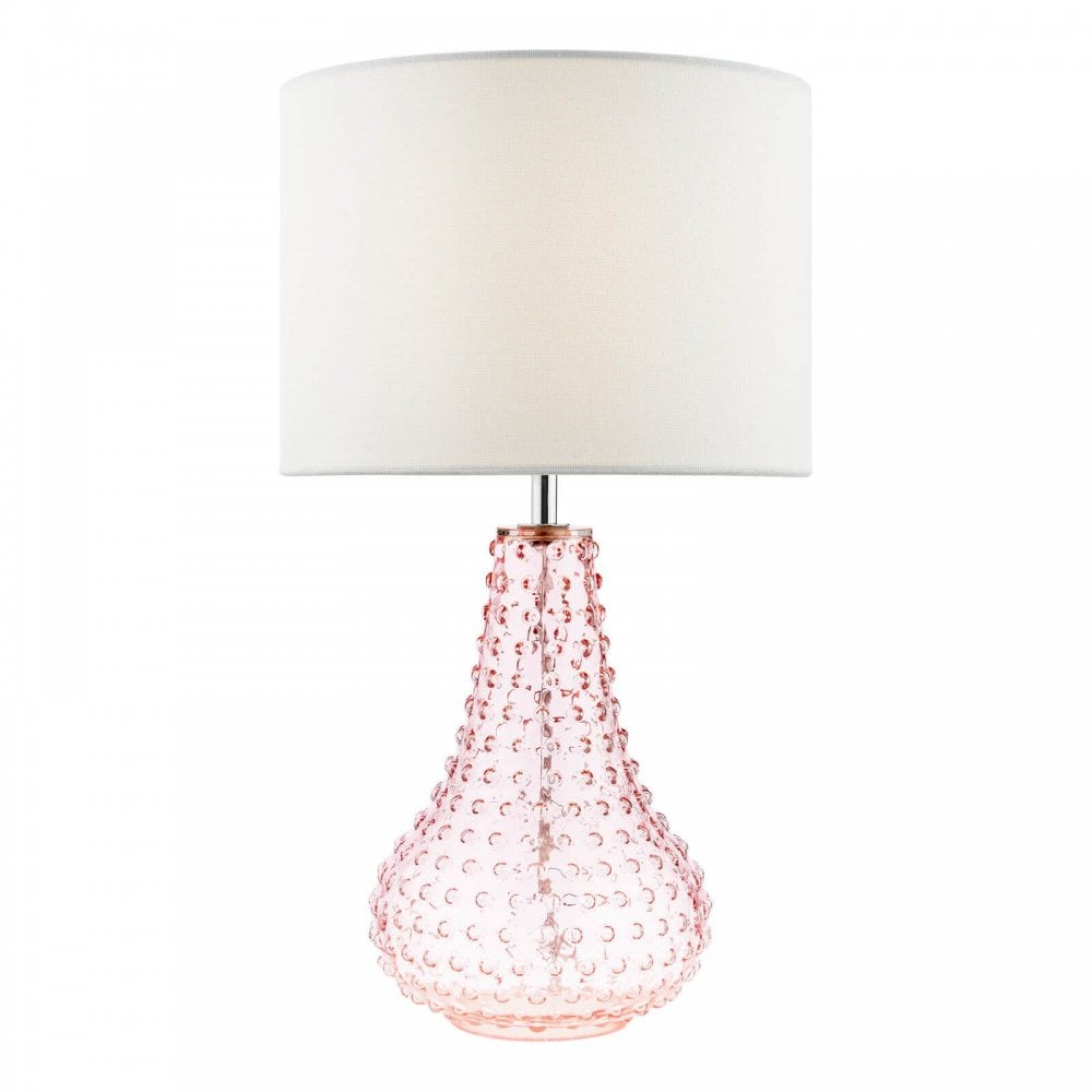 Kristina Pink Glass Table Lamp C/W Shade