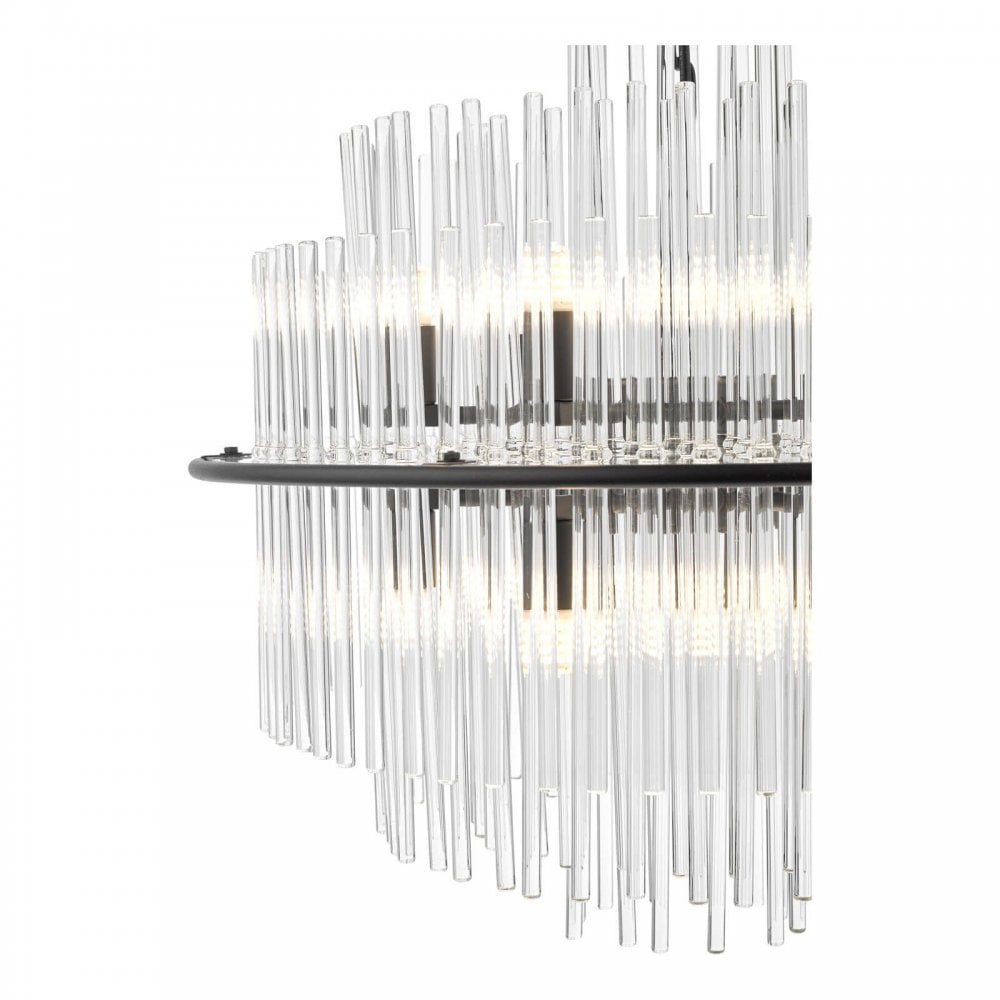 Lukas 13 Light Pendant in Satin Black