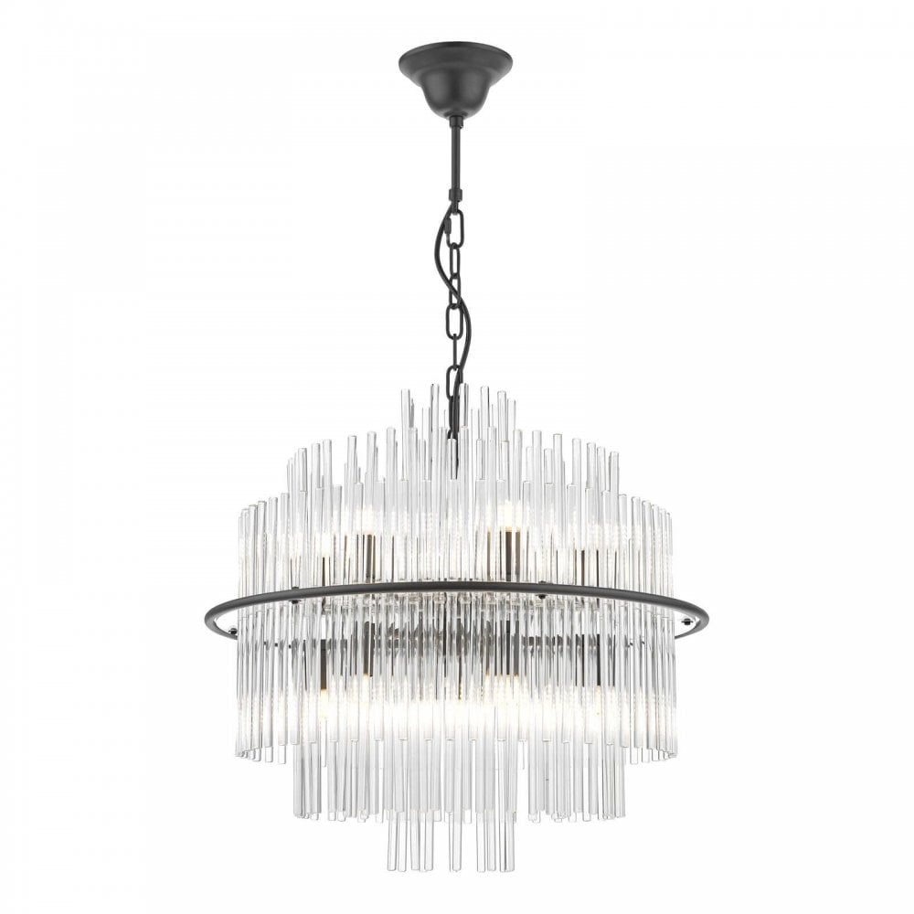Lukas 13 Light Pendant in Satin Black