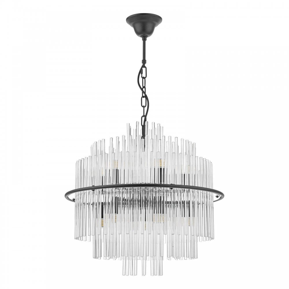 Lukas 13 Light Pendant in Satin Black