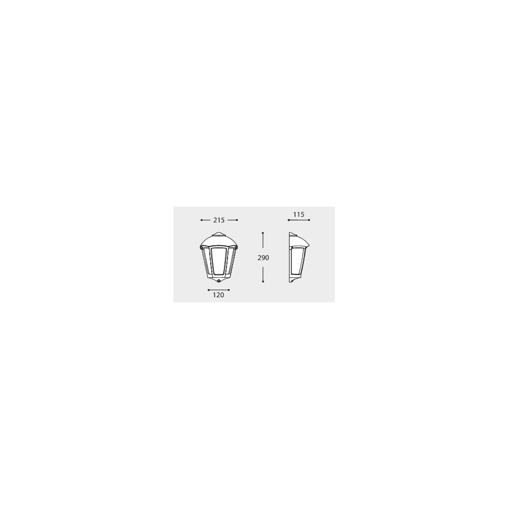 Fabio Half Wall Lantern in Grey Finish