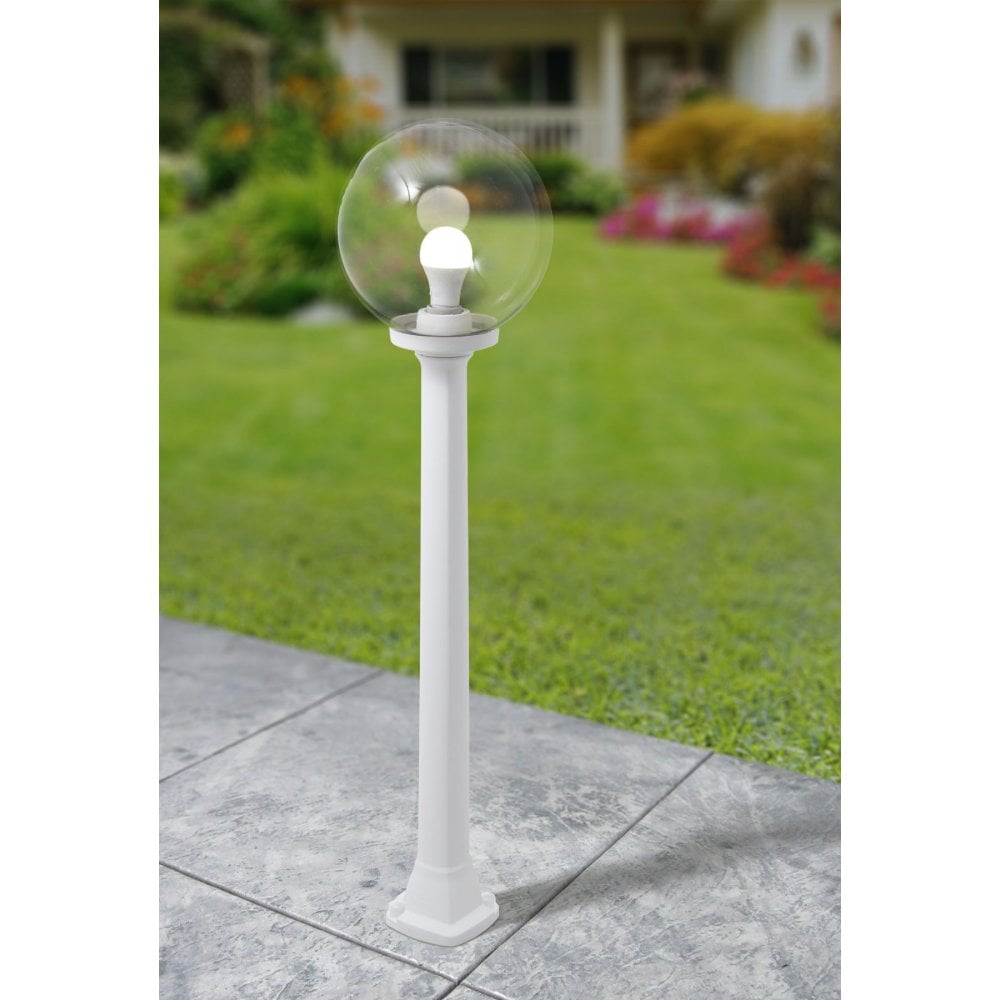 Giaffa Clear Globe Post Light in Grey