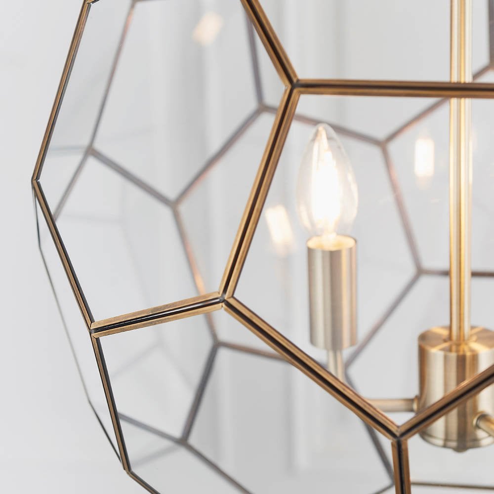 Miele 3 Light Pendant in Antique Brass