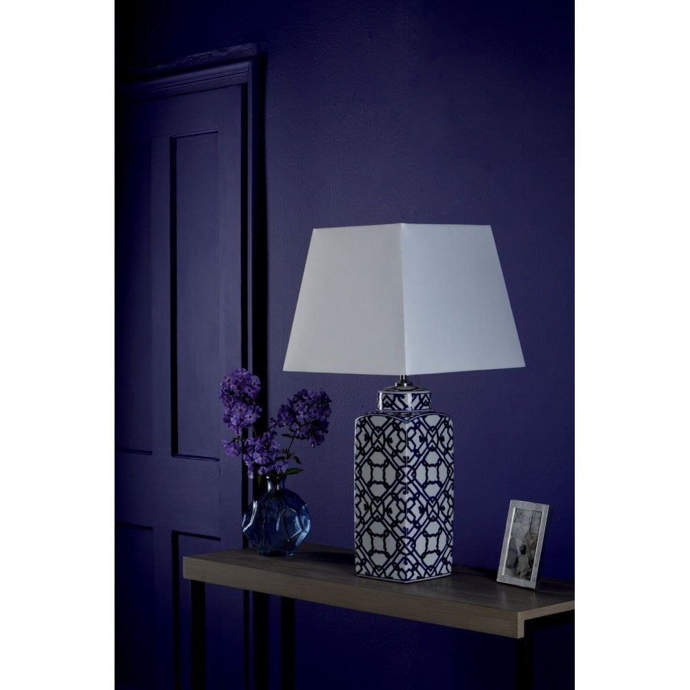 Mystic  Blue & White Base Only Table Lamp