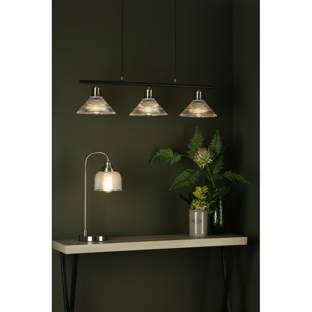 Boyd 3 Light Bar Antique Brass with Glass Shade
