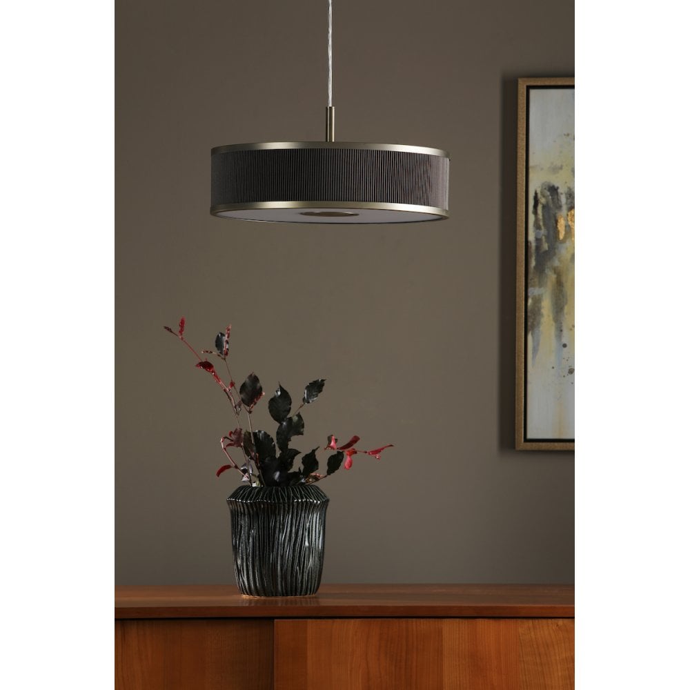 Alvaro 3 Light Pendant in Antique Bronze C/W Mushroom Detail