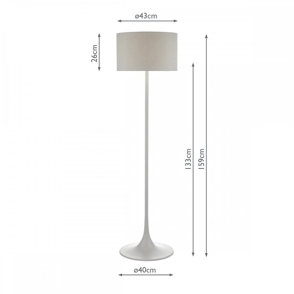 Funchal Grey Floor Lamp C/W Shade