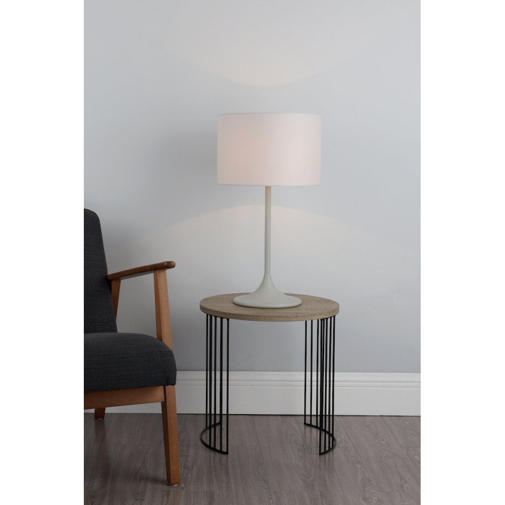 Funchal Grey Table Lamp C/W Shade