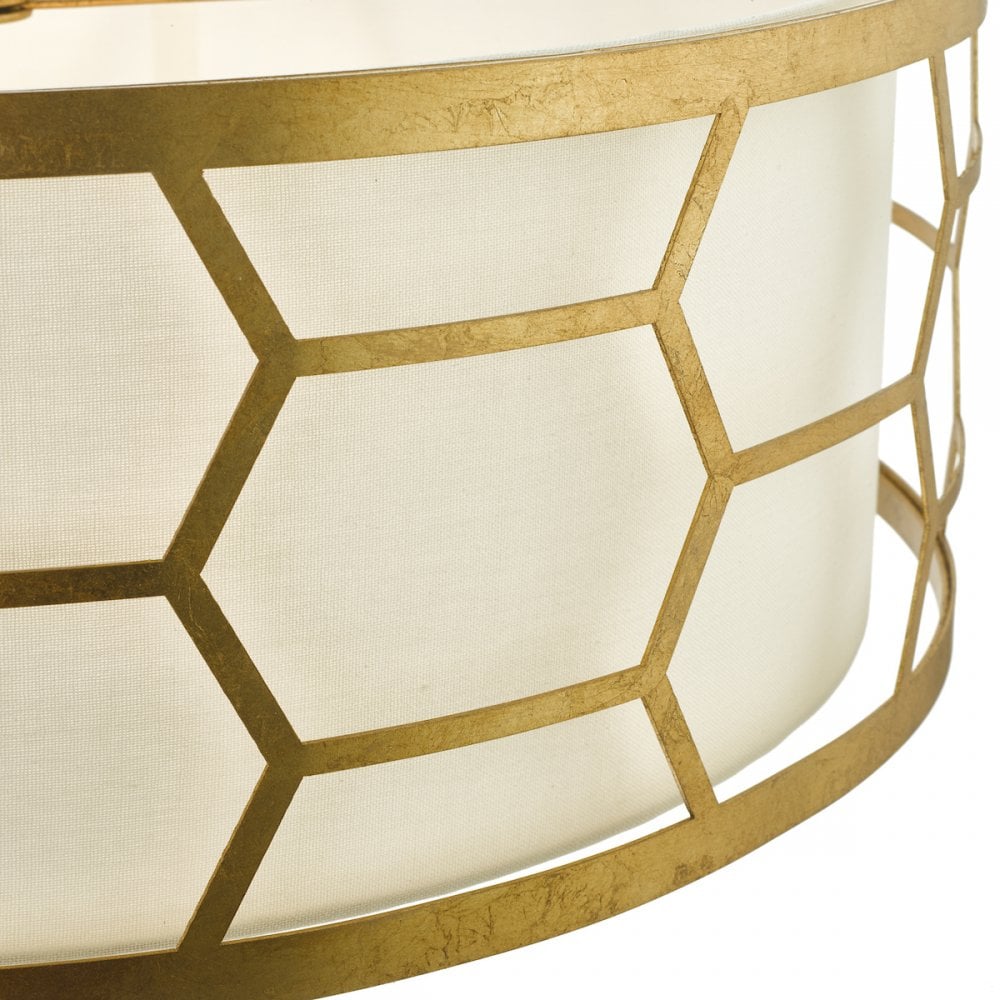 Epstein 4 light Pendant Gold with Ivory Shade