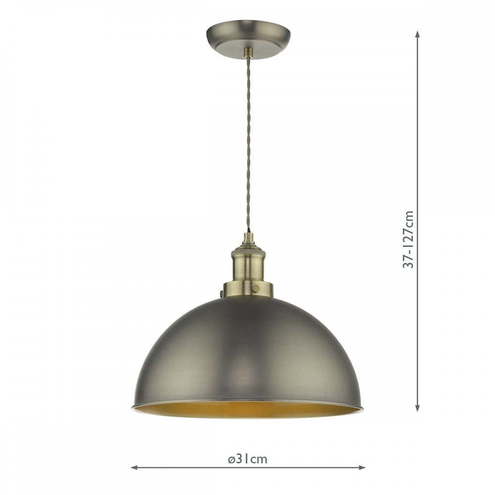 Governor Pendant Antique Chrome Antique Brass